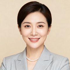 杭州滨江某高端社区物业经理李女士的职业头像，温和微笑的表情。